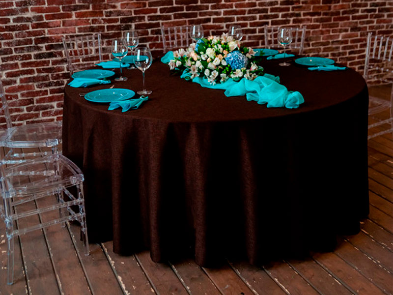 Скатерть круглая 3,2м шоколадная