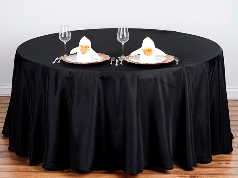 Круглая черная скатерть 3,3 м