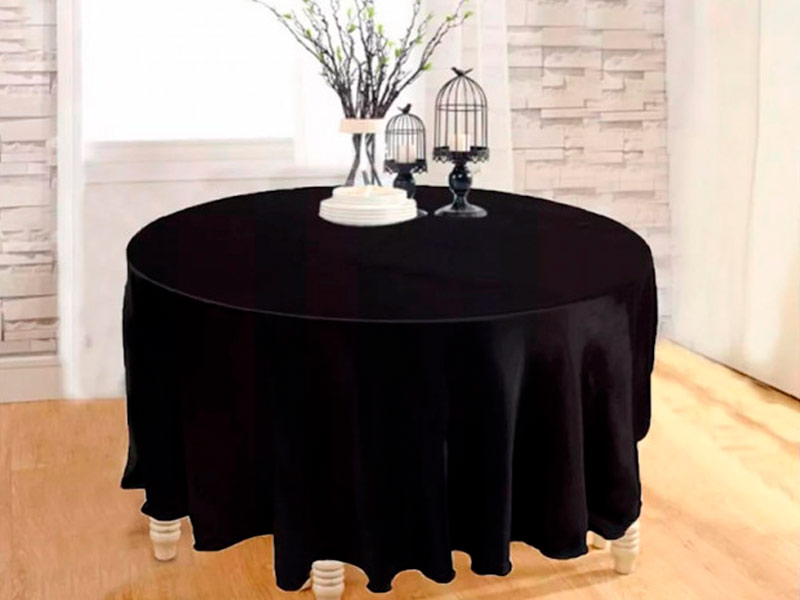 Круглая черная скатерть 3,3 м