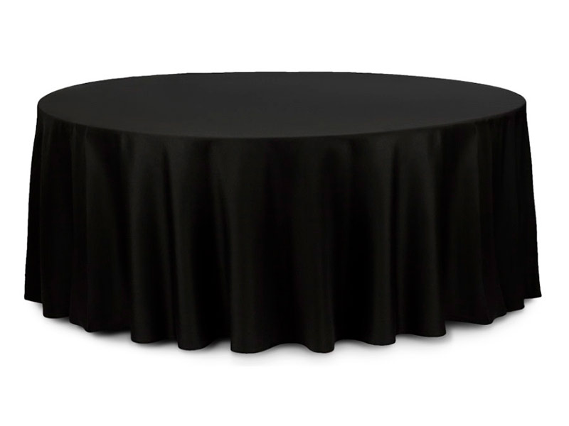 Круглая черная скатерть 3,3 м
