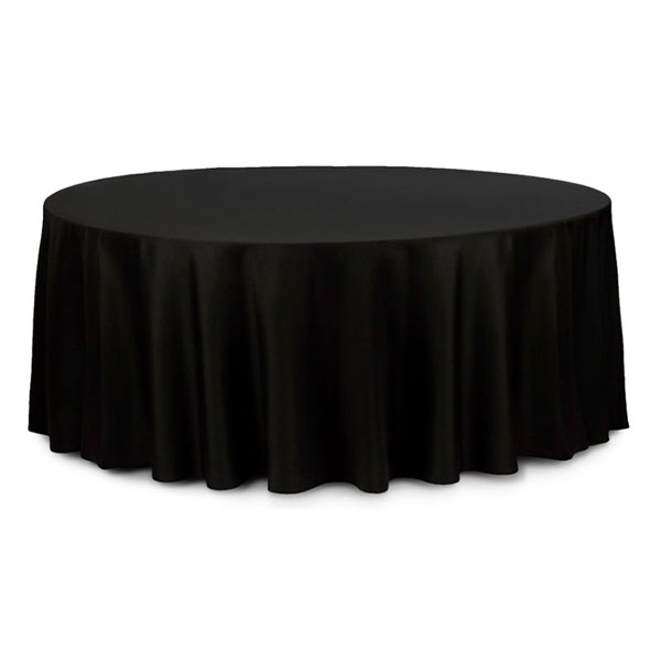 Круглая черная скатерть 3,3 м