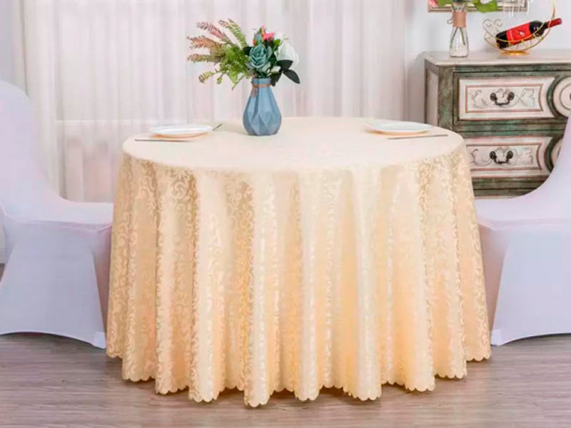 Скатерть круглая 3м бежевая «Жаккард»