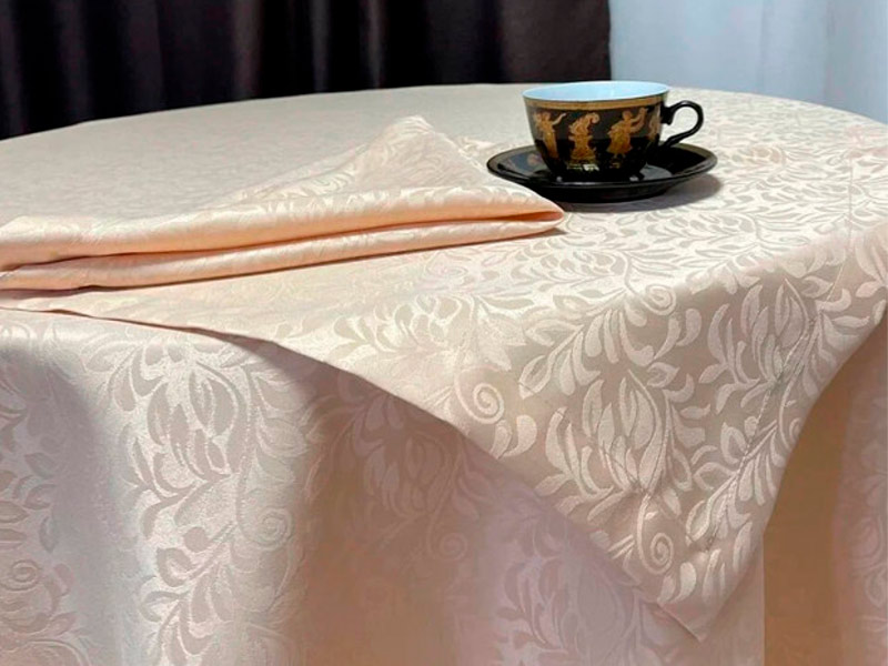 Скатерть круглая 3м бежевая «Жаккард»