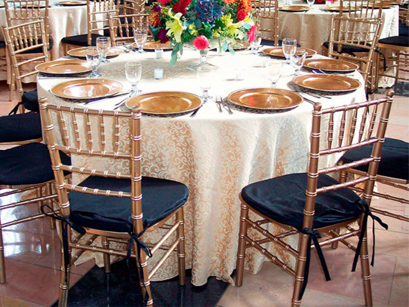 Скатерть круглая 3м бежевая «Жаккард»