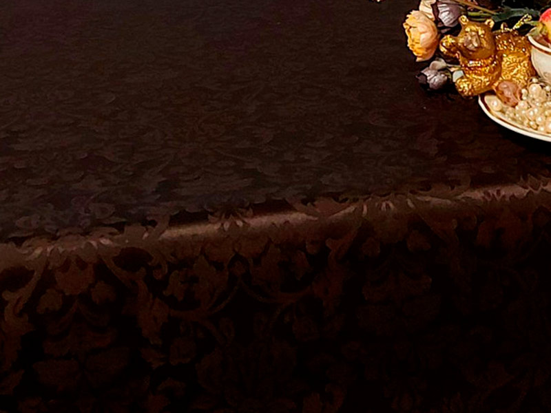 Скатерть круглая 3м черная «Жаккард»