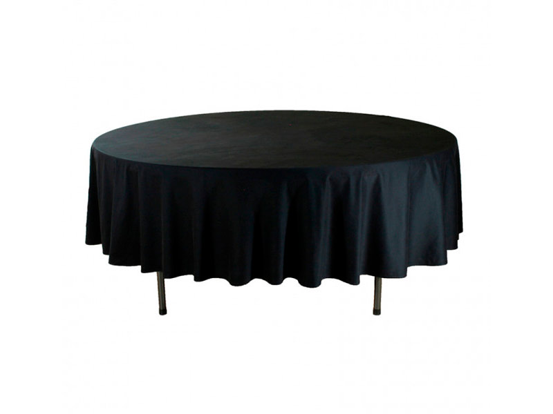 Скатерть круглая 3м чёрная «Сатен Испания»