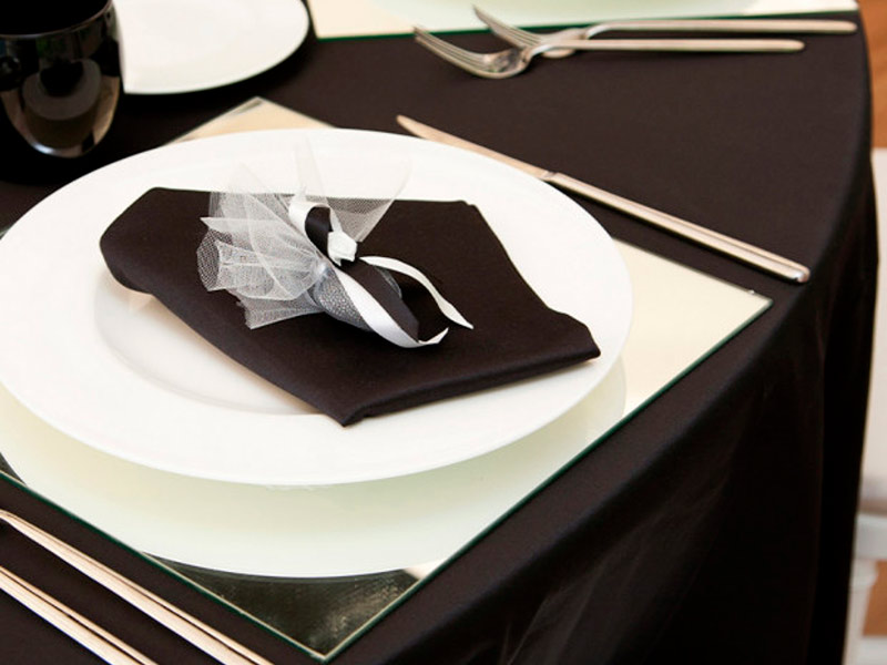 Скатерть круглая 3м чёрная «Сатен Испания»