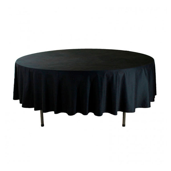 Скатерть круглая 3м чёрная «Сатен Испания»