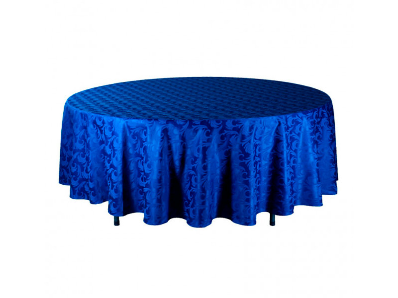 Скатерть круглая 3м синяя «Жаккард»