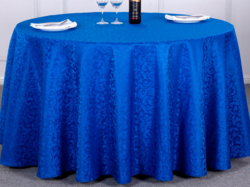Скатерть круглая 3м синяя «Жаккард»
