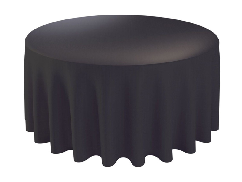 Скатерть круглая D 2,65м ткань габардин чёрная (шов по центру)