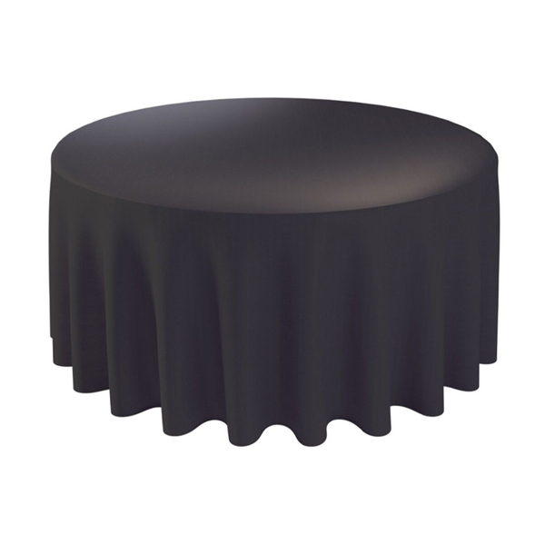 Скатерть круглая D 2,65м ткань габардин чёрная (шов по центру)