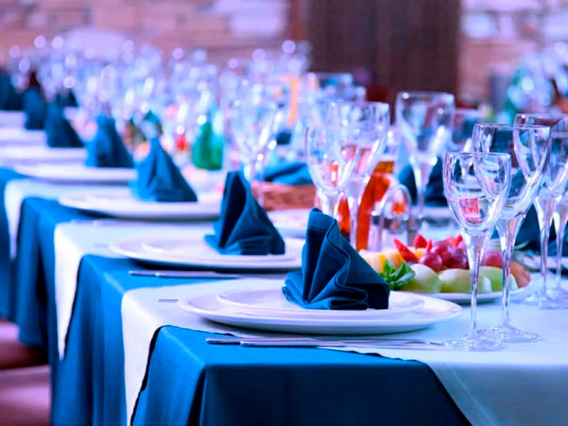 Скатерть прямоугольная синяя