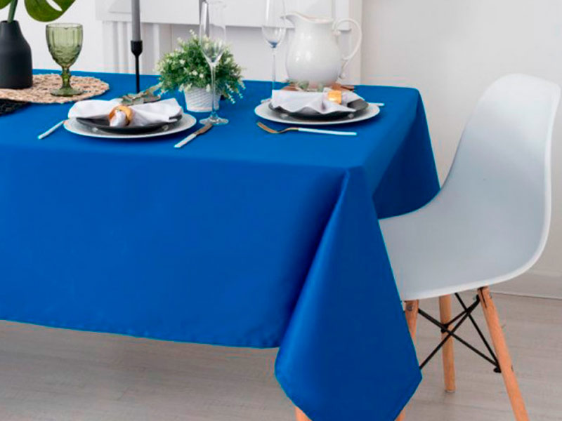 Скатерть прямоугольная синяя «Жаккард»