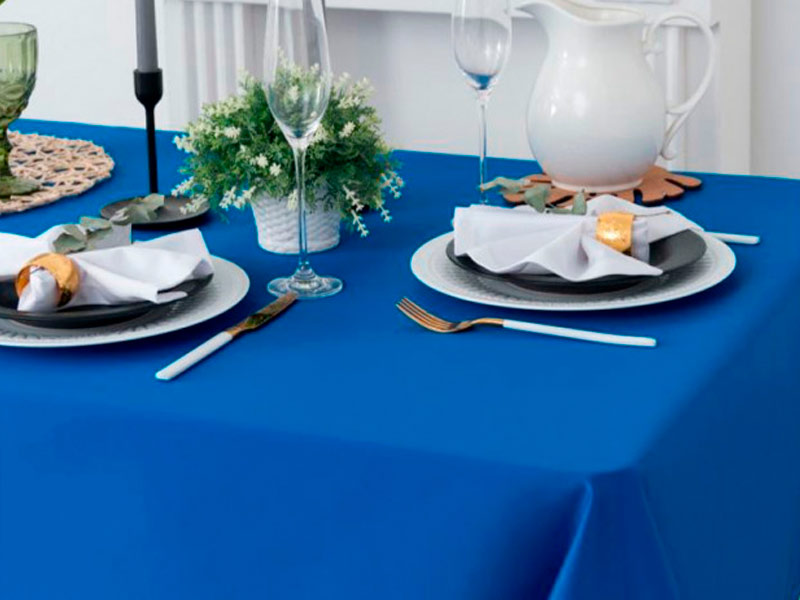 Скатерть прямоугольная синяя «Жаккард»