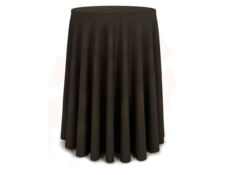 Скатерть черная круглая для коктейльного стол