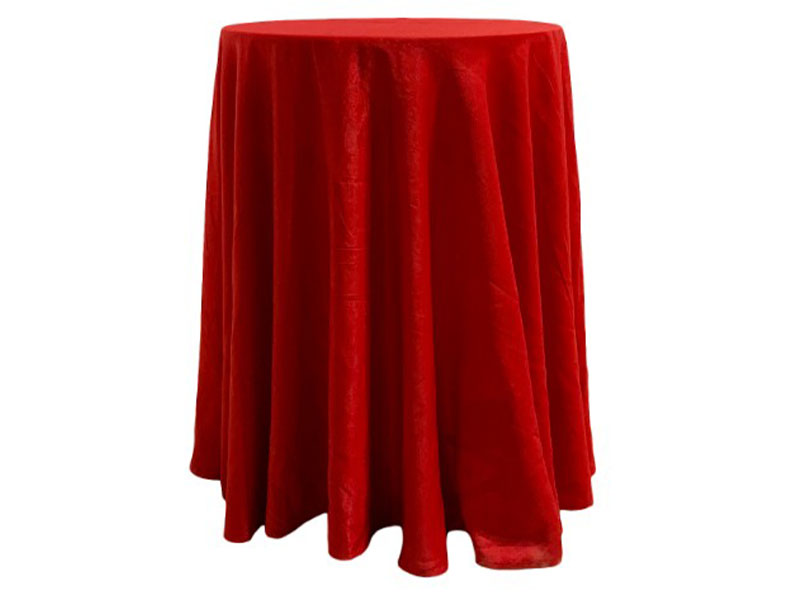Скатерть красная круглая для коктейльного стола