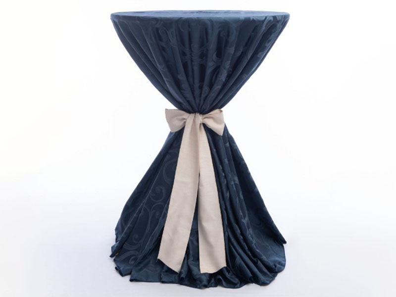 Скатерть синяя круглая для коктейльного стола