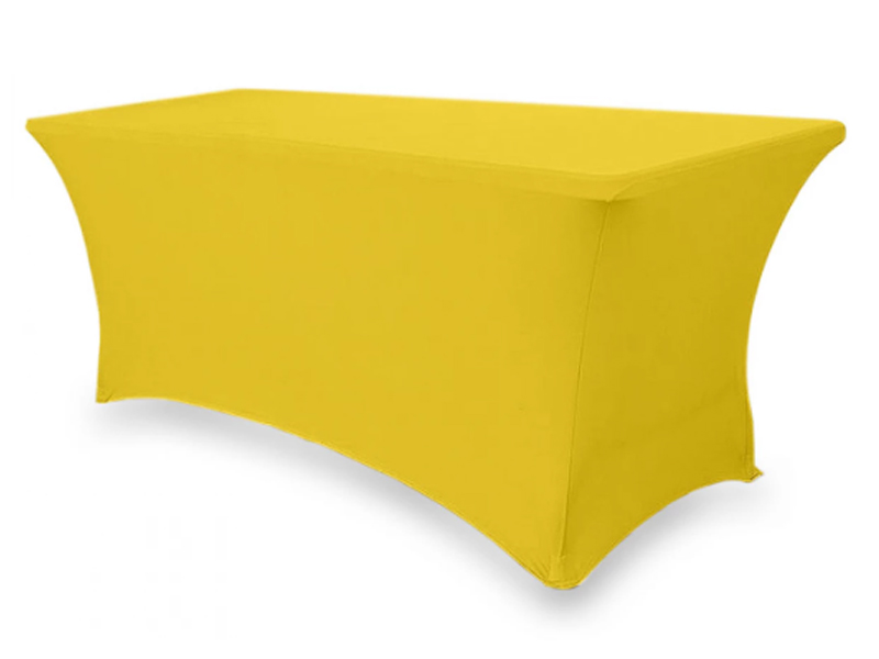 Стрейч скатерть для прямоугольного стола желтая