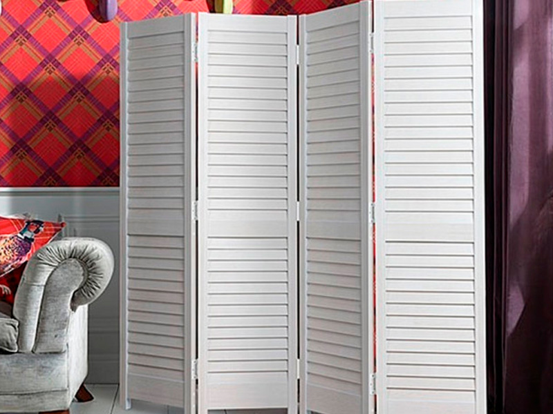 Складная ширма белая