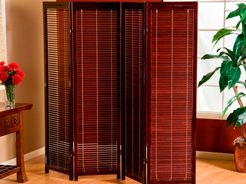 Складная ширма бордовая