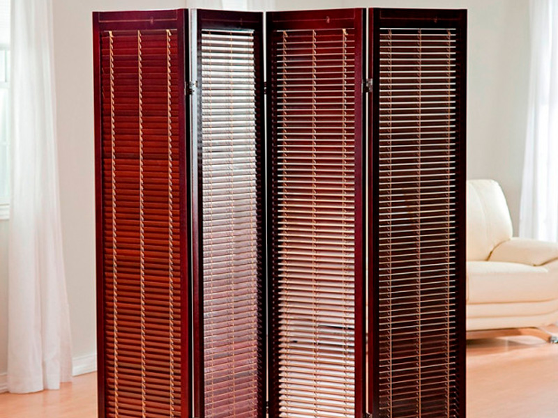 Складная ширма бордовая