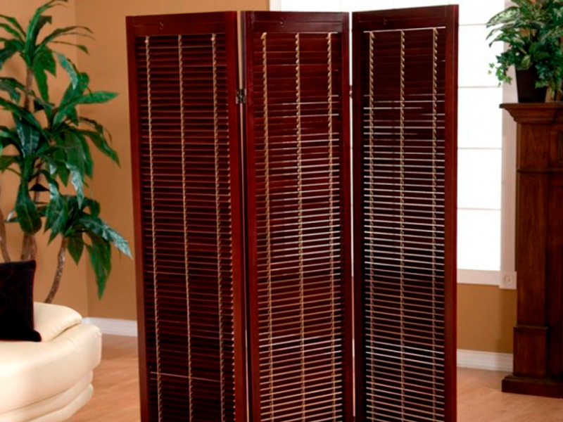 Складная ширма бордовая