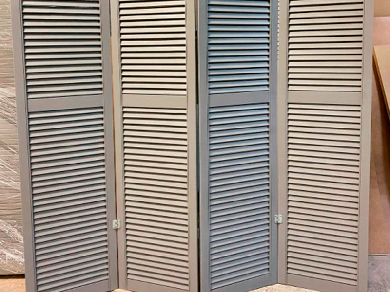 Складная ширма серебряная