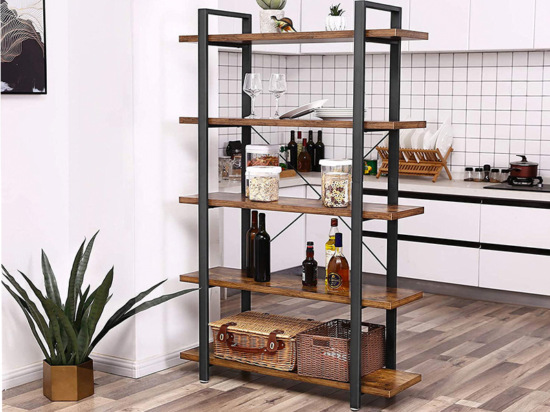 Стеллаж Loft c 5 полками темное дерево