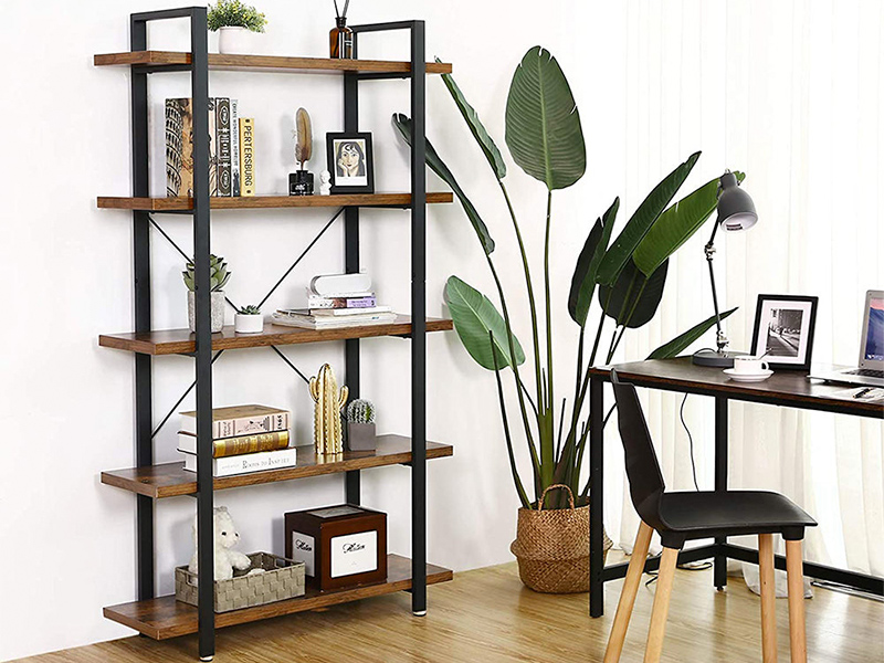 Стеллаж Loft c 5 полками темное дерево
