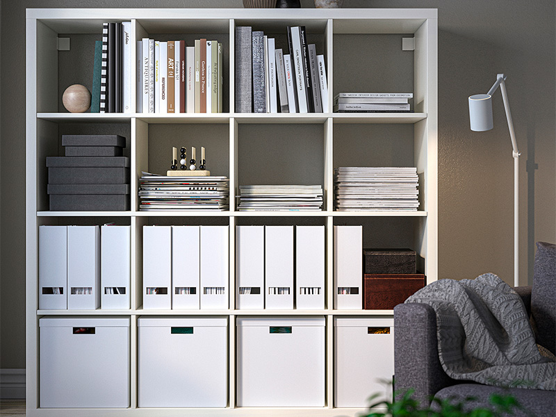 Стеллаж на 16 ячеек белый