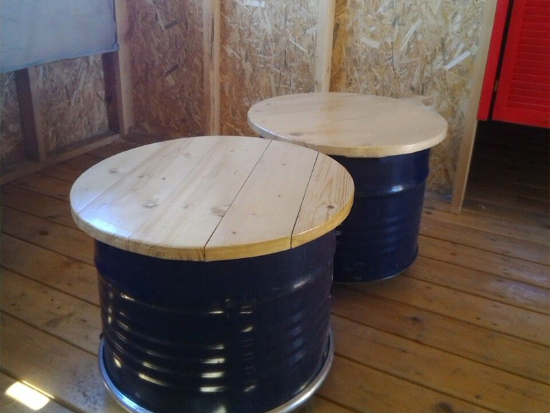 Стол бочка Журнальный черный