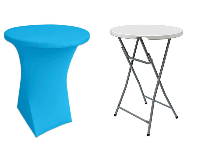 Стрейч чехол d78 для коктейльного стола голубой