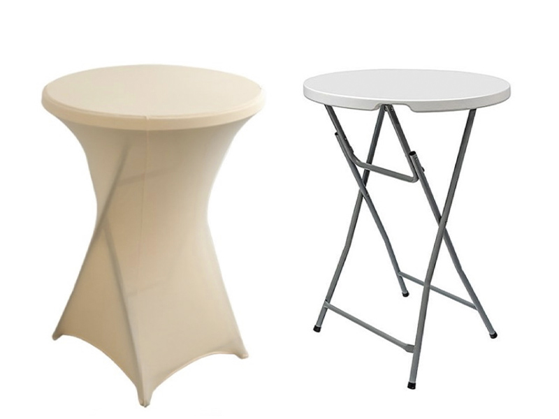 Стрейч чехол d78 для коктейльного стола бежевый