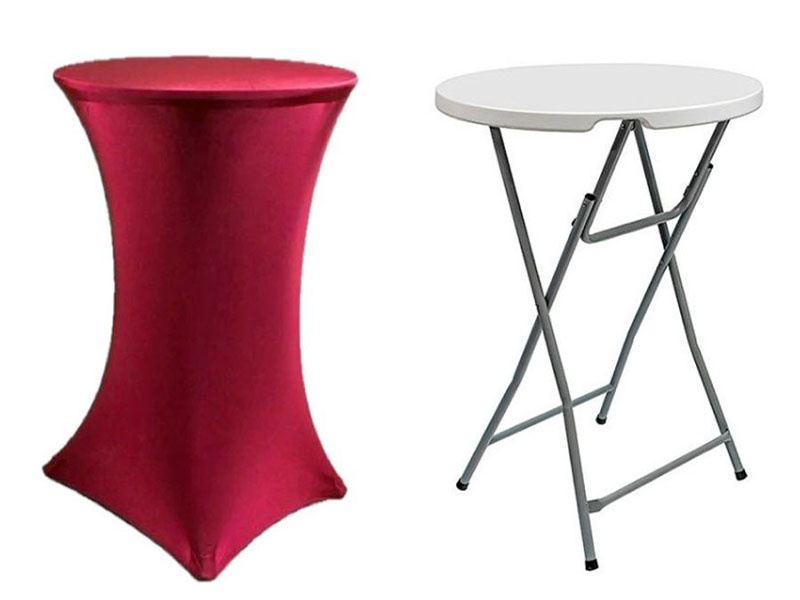 Стрейч скатерть d78 для коктейльного стола бордовая