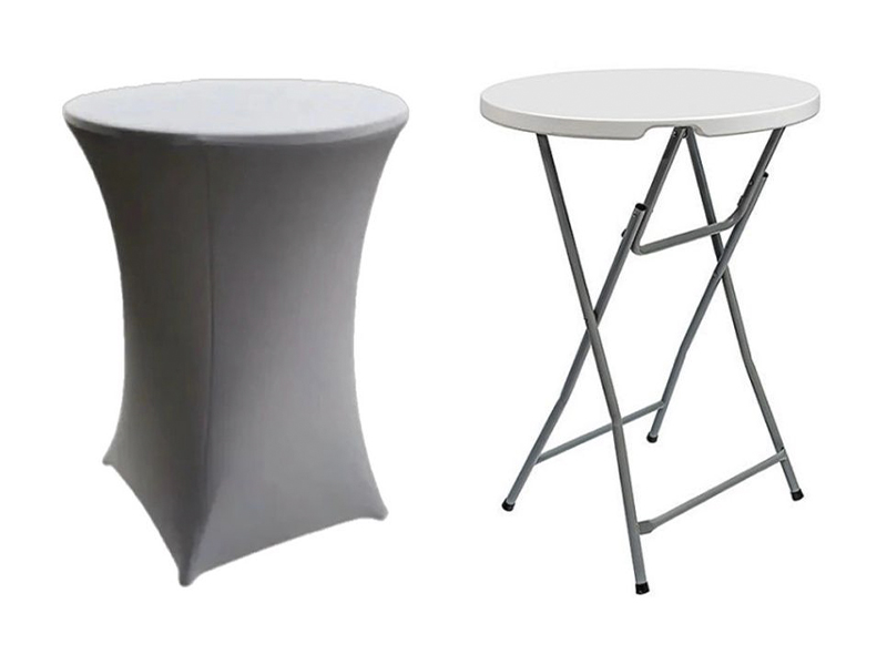 Стрейч скатерть d78 для коктейльного стола серая