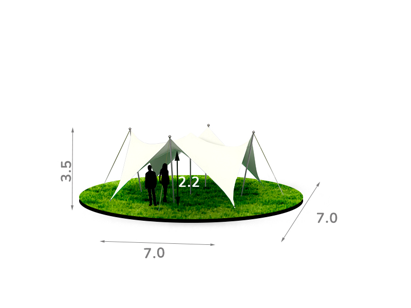 Натяжной тент 7x7