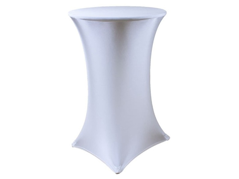 Стрейч скатерть d78 для коктейльного стола белая