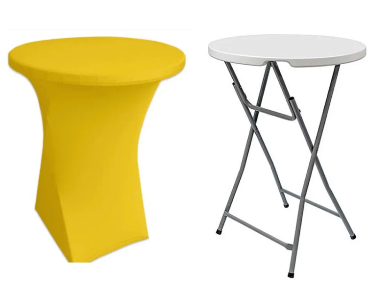 Стрейч чехол d78 для коктейльного стола желтый