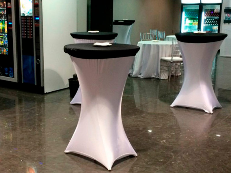 Стрейч наперон «Шапочка» для коктейльного стола черный