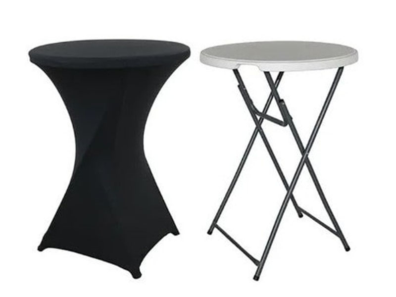 Стрейч скатерть d80 для коктейльного стола черная