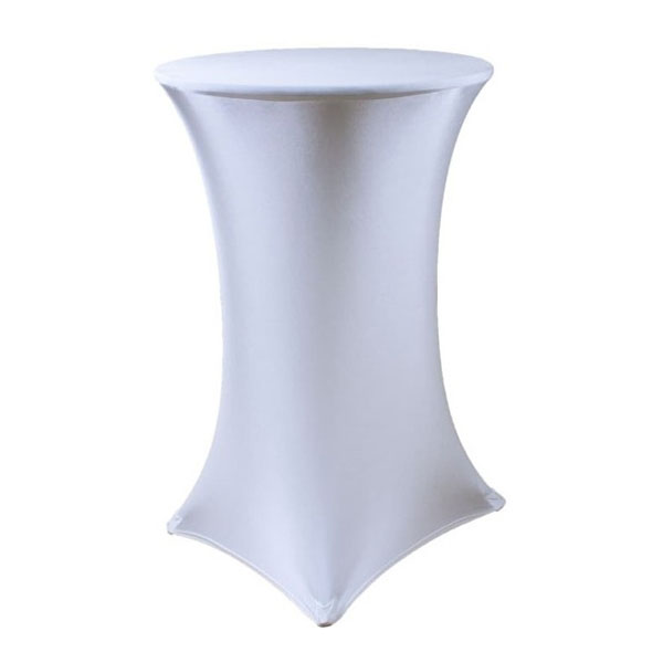 Стрейч скатерть d78 для коктейльного стола белая