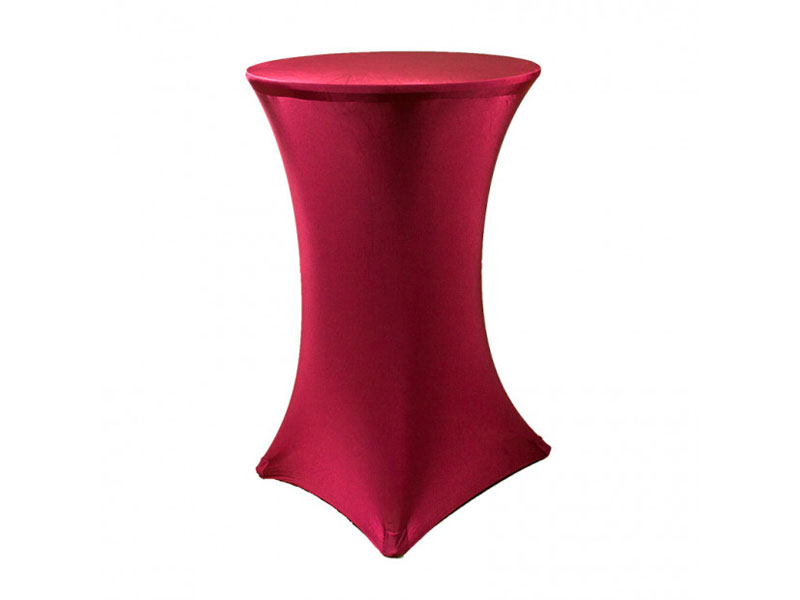 Стрейч скатерть d78 для коктейльного стола бордовая