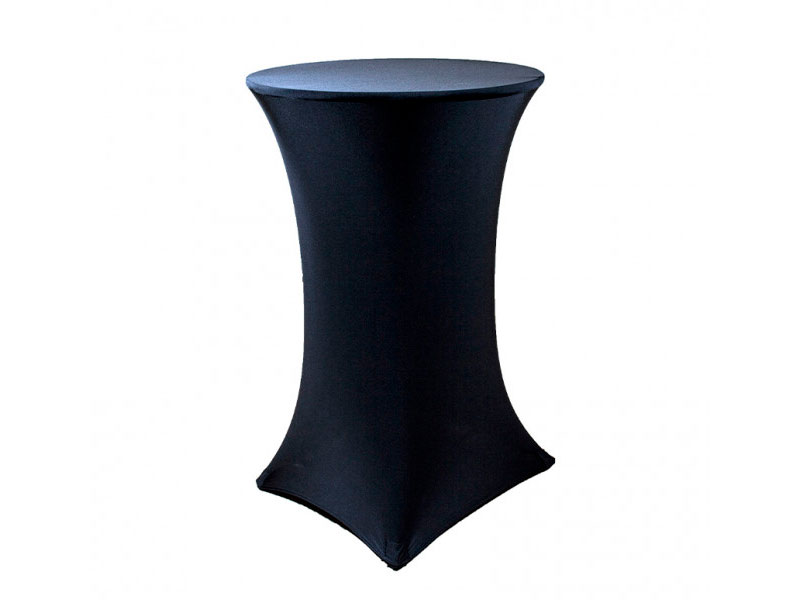 Стрейч скатерть d78 для коктейльного стола черная