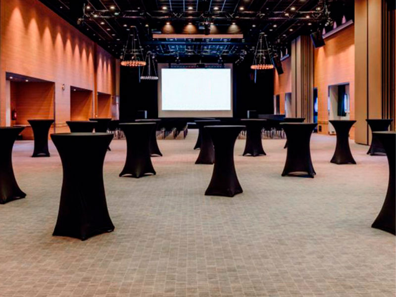 Стрейч скатерть d78 для коктейльного стола черная