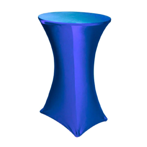 Стрейч скатерть d78 для коктейльного стола синяя