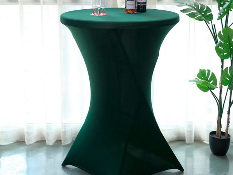 Стрейч скатерть d78 для коктейльного стола зеленая