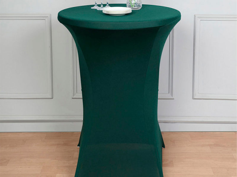 Стрейч скатерть d78 для коктейльного стола зеленая