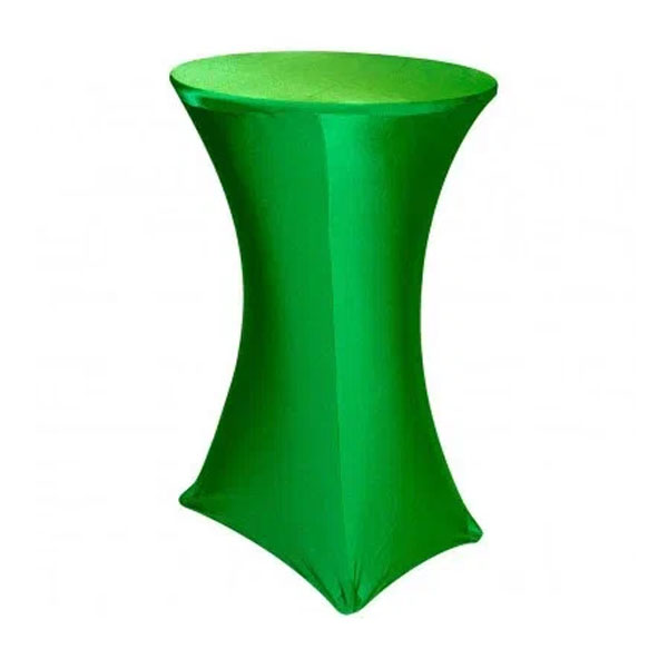 Стрейч скатерть d78 для коктейльного стола зеленая