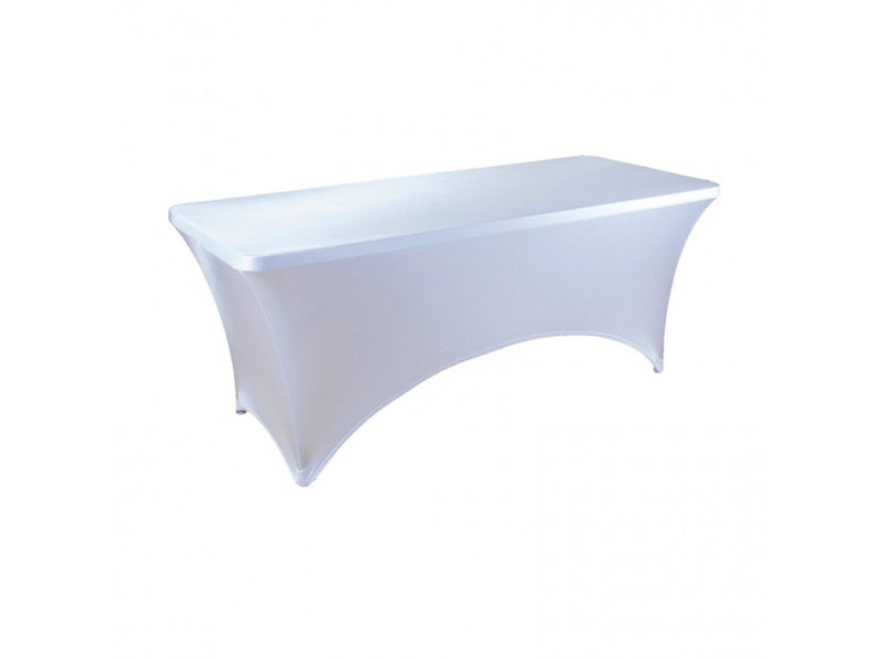 Стрейч скатерть для прямоугольного стола белая